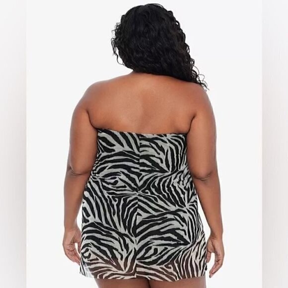 Lauren RALPH LAUREN Plus Size Zebra Print Flyaway One Piece size 18W New - Picture 6 of 13